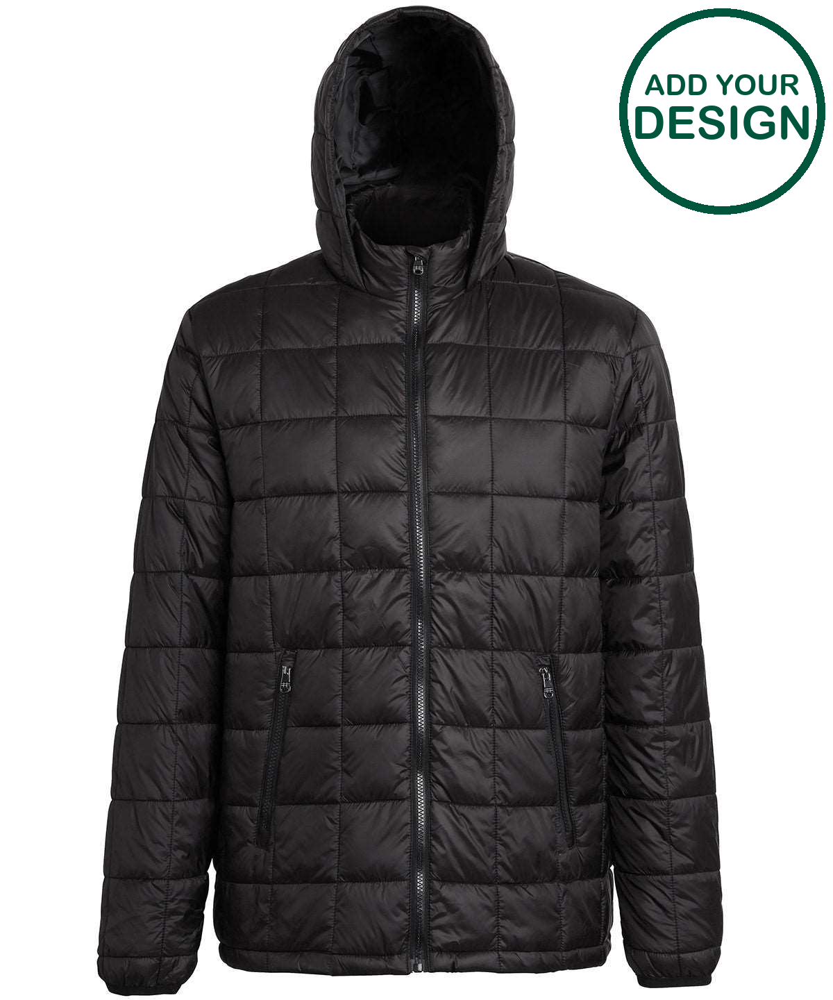 Box quilt hooded jacket
