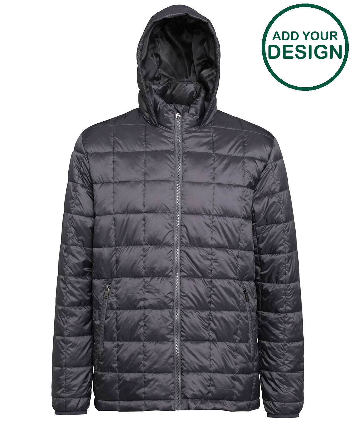 Box quilt hooded jacket