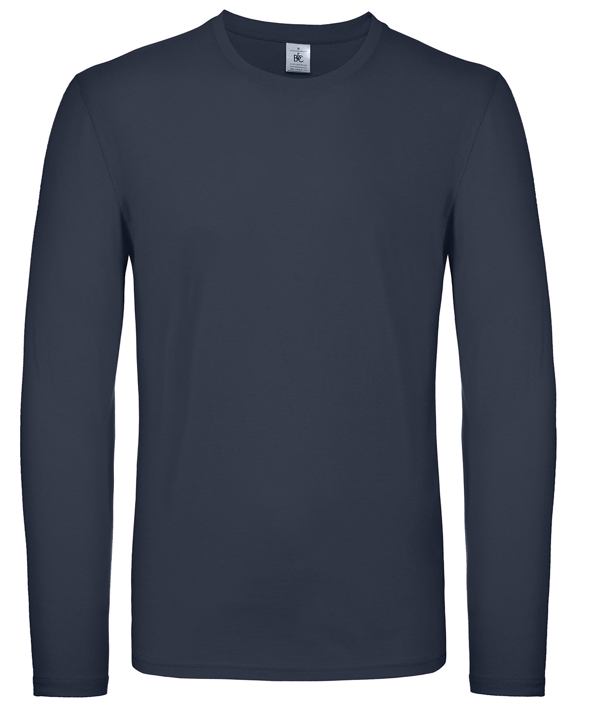Collection B&C - T-shirt manches longues B&C #E150 - Bleu marine - Ajoutez votre design/logo
