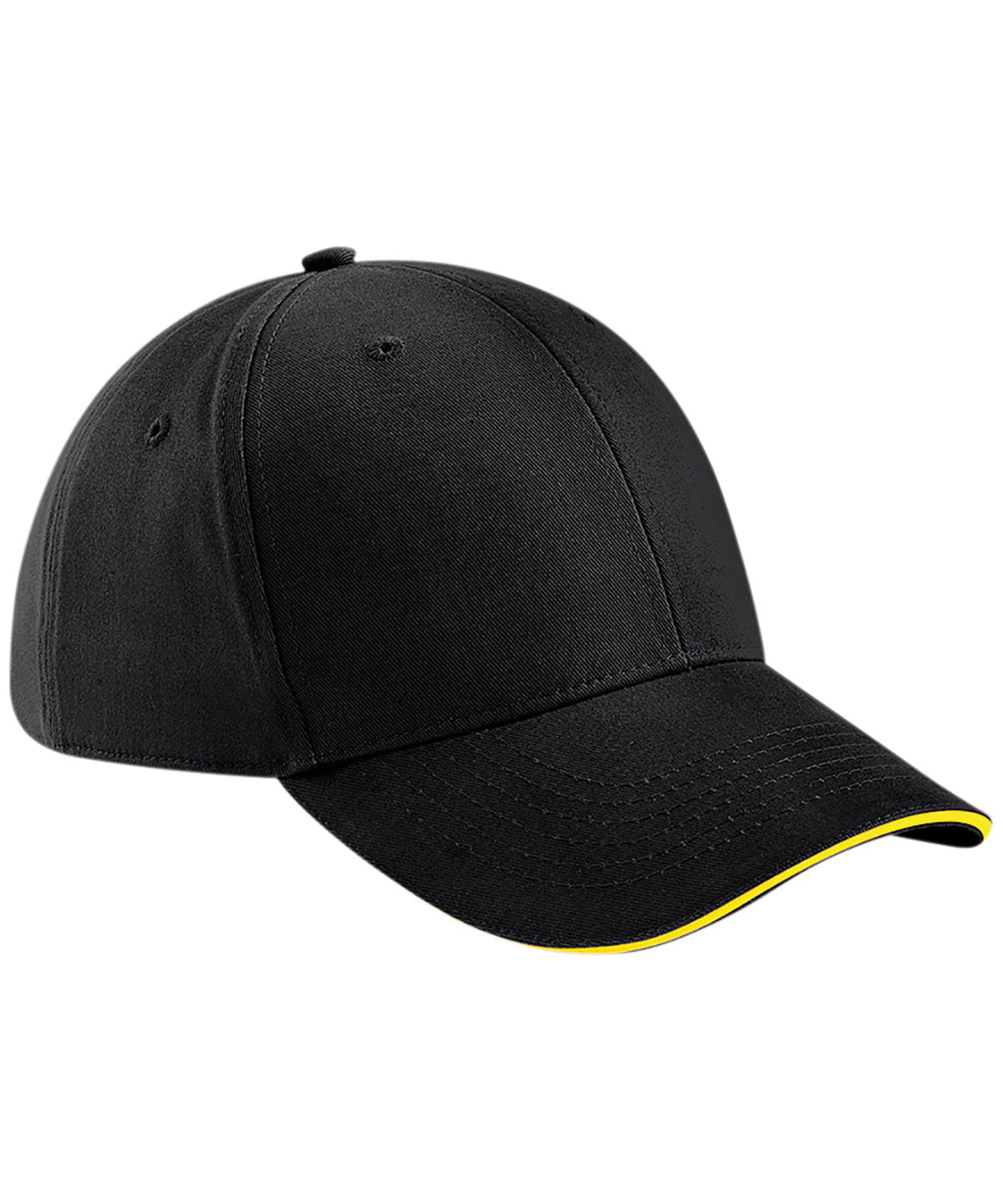 Beechfield - Athleisure 6-panel cap - Black/Yellow - Add Your Design/Logo