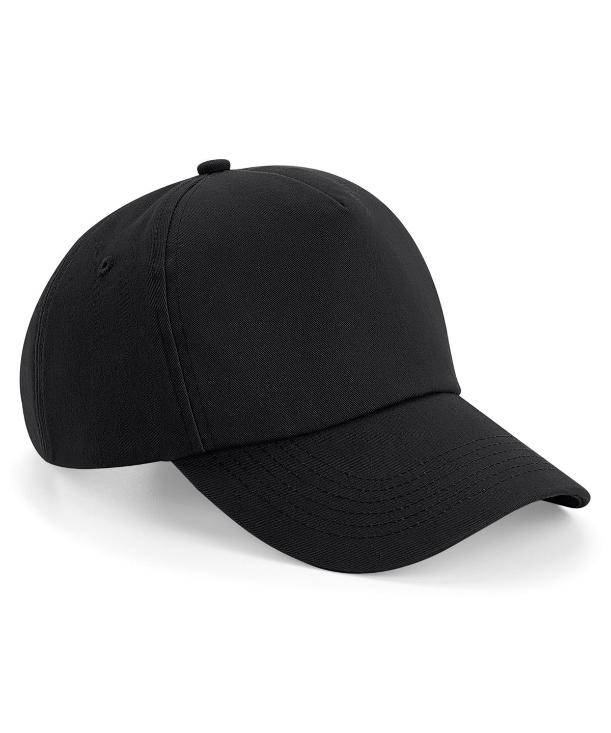 Beechfield – Authentische 5-Panel-Kappe – Schwarz – Fügen Sie Ihr Design/Logo hinzu