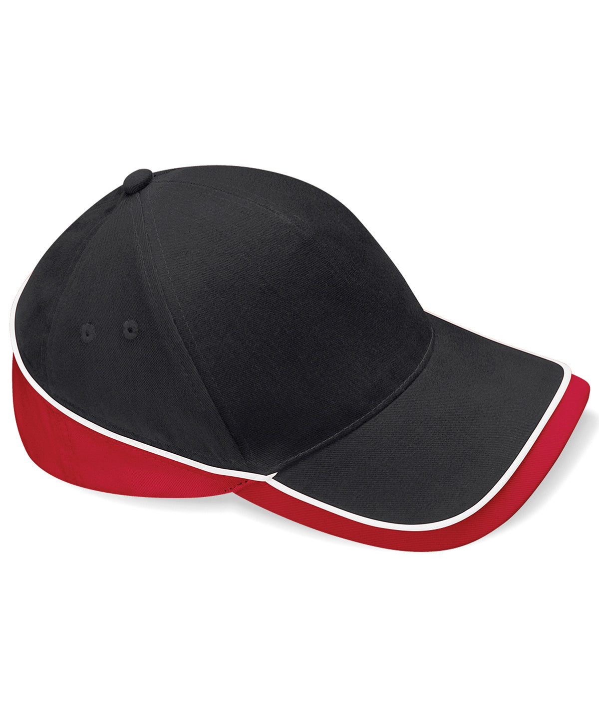 Beechfield - Casquette de compétition Teamwear - Noir/Rouge classique/Blanc - Ajoutez votre design/logo