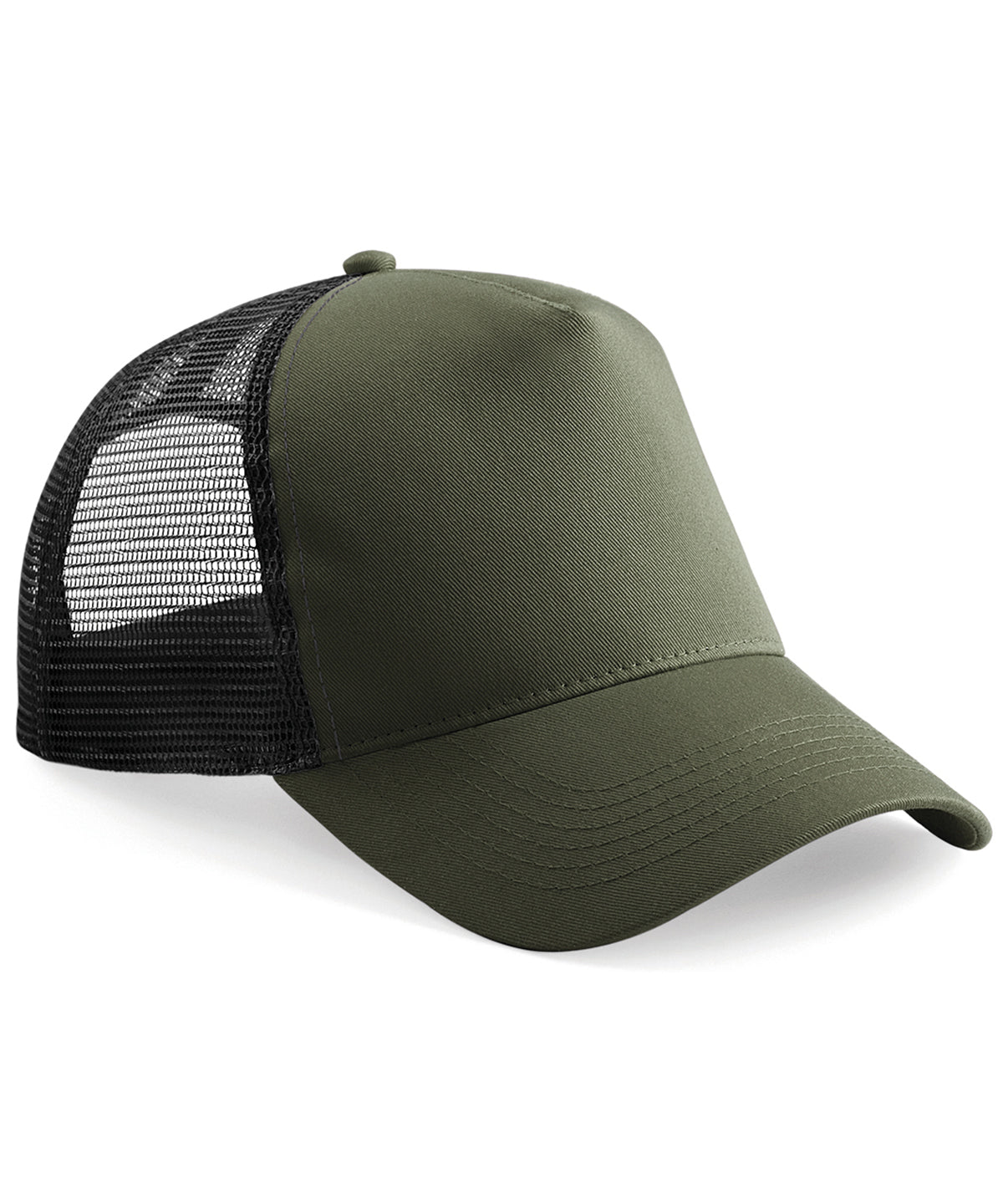 Beechfield – Snapback Trucker – Olivgrün/Schwarz – Fügen Sie Ihr Design/Logo hinzu