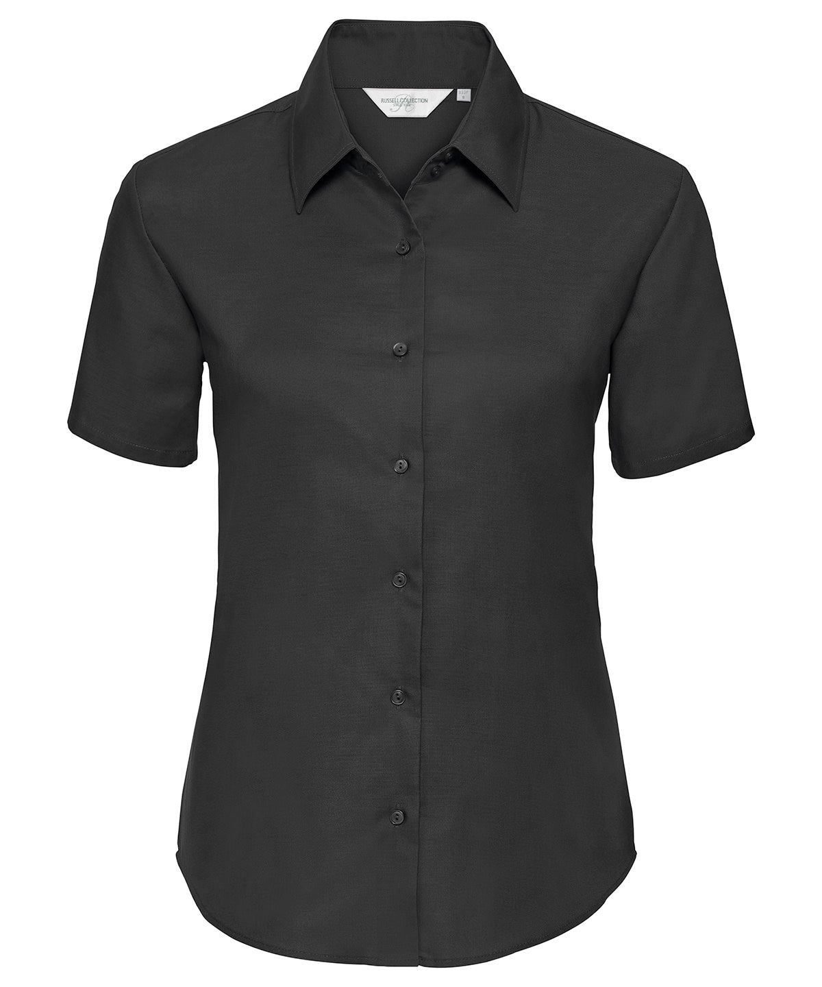 Collection Russell - Chemise Oxford à manches courtes pour femme - Noir - Ajoutez votre design/logo