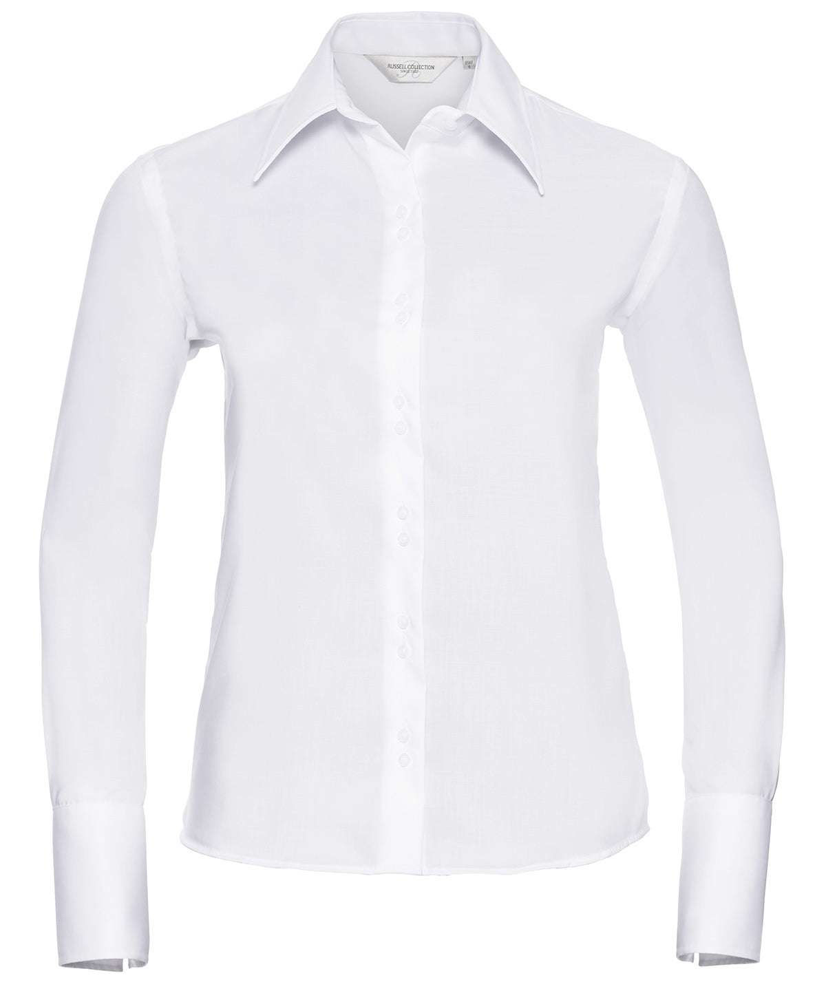 Russell Europe - Women's long sleeve ultimate non-iron shirt - White - Add Your Design/Logo