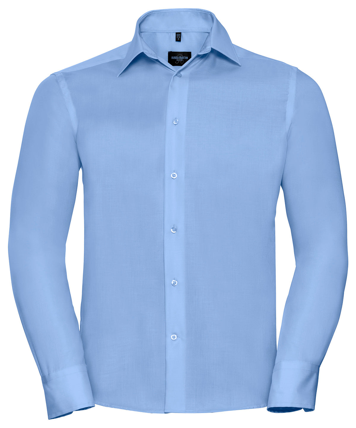 Collection Russell - Chemise à manches longues sur mesure sans repassage - Bright Sky - Ajoutez votre design/logo