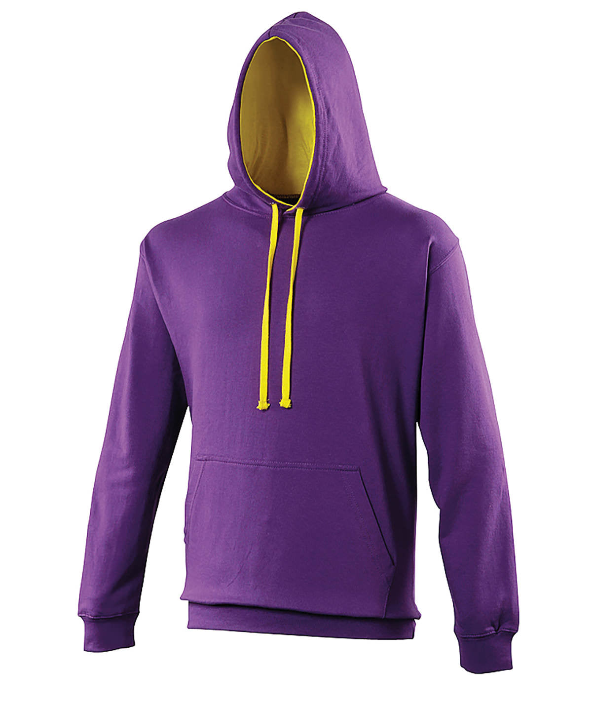 AWDis Just Hoods - Sweat à capuche universitaire - Violet/Jaune soleil - Ajoutez votre design/logo