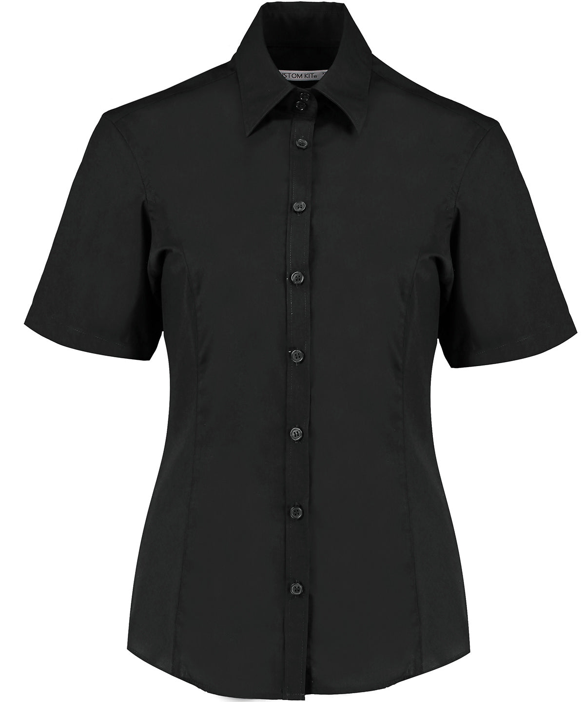 Kustom Kit - Businessbluse kurzarm (tailored fit) - Schwarz - Fügen Sie Ihr Design/Logo hinzu