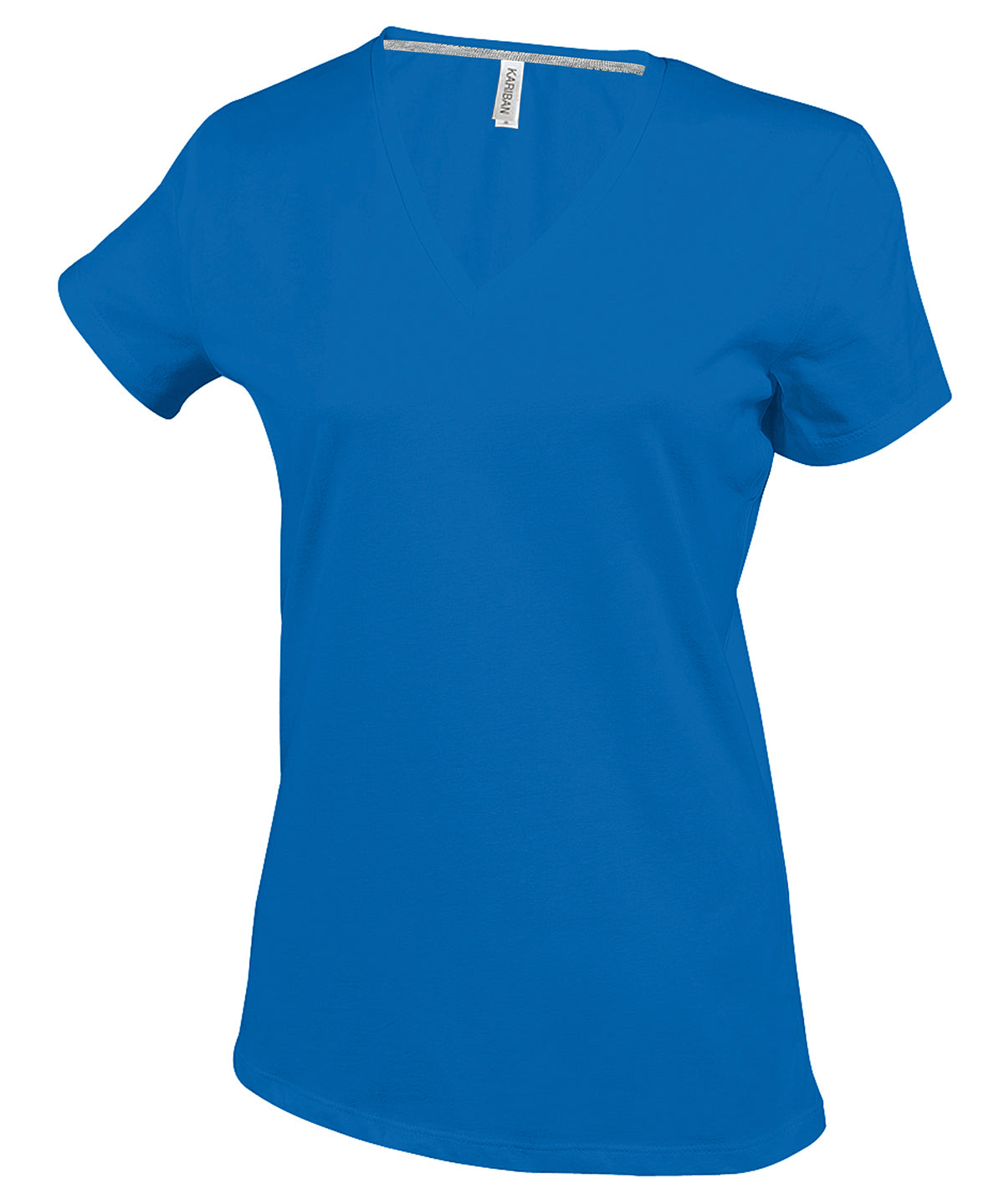 Kariban - T-shirt femme à manches courtes et col en V - Bleu roi - Ajoutez votre design/logo