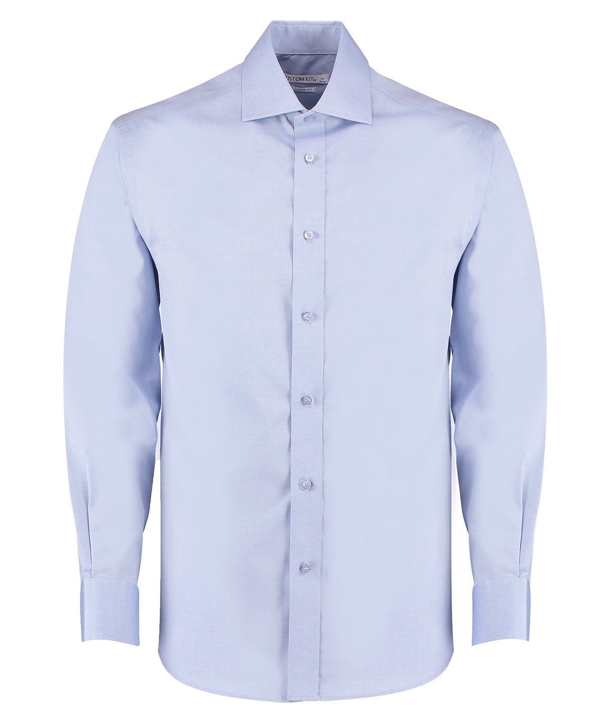 Kustom Kit - Chemise Oxford premium à manches longues (coupe classique) - Bleu clair - Ajoutez votre design/logo