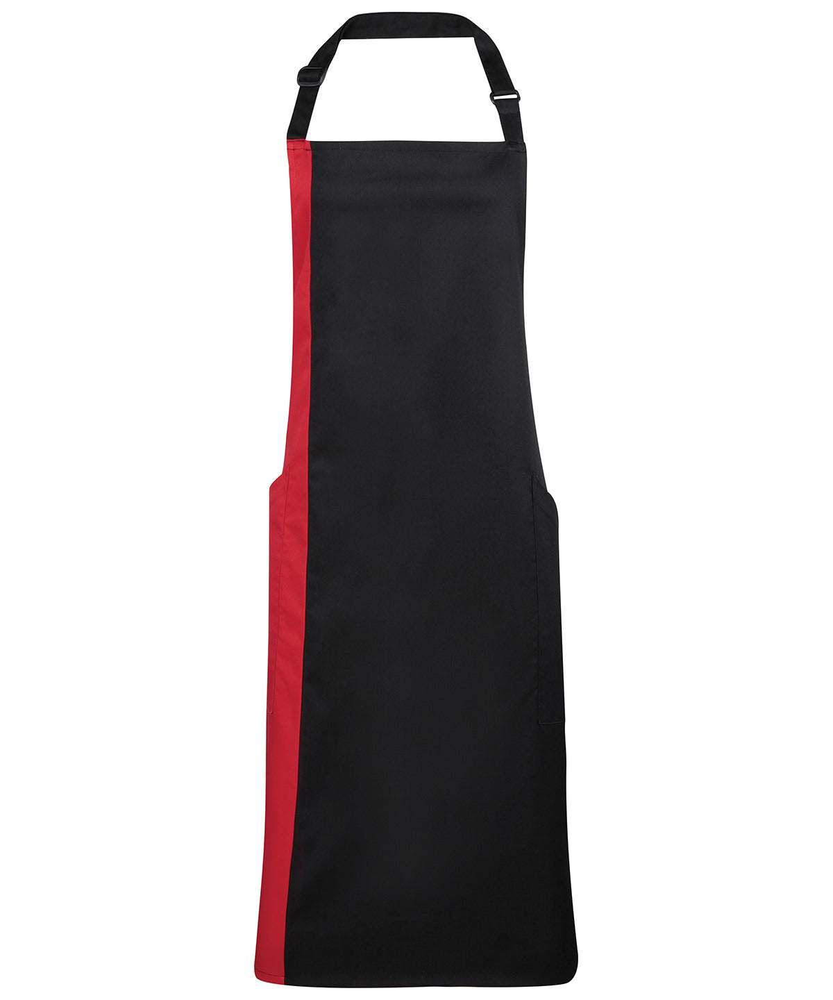 Premier - Tablier bavette contrasté - Noir/Rouge - Ajoutez votre design/logo