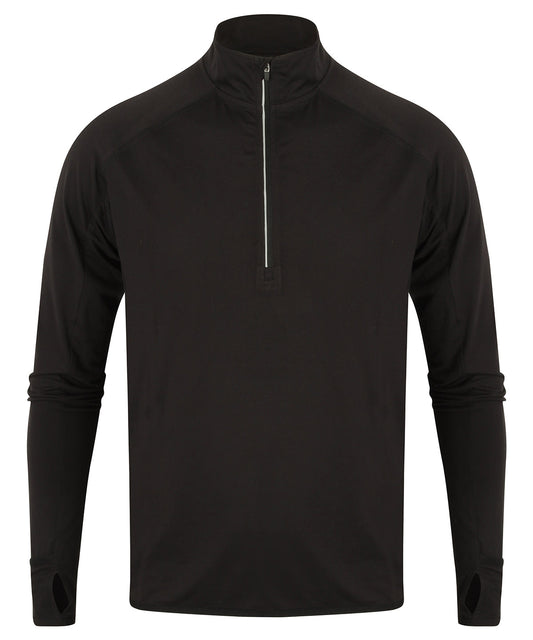 Long-sleeved ¼ zip top