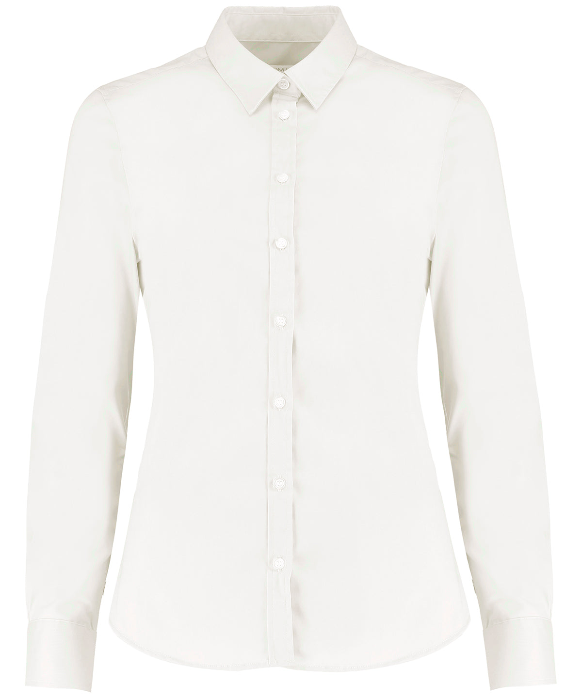 Kustom Kit - Chemise Oxford extensible à manches longues pour femme (coupe ajustée) - Blanc - Ajoutez votre design/logo