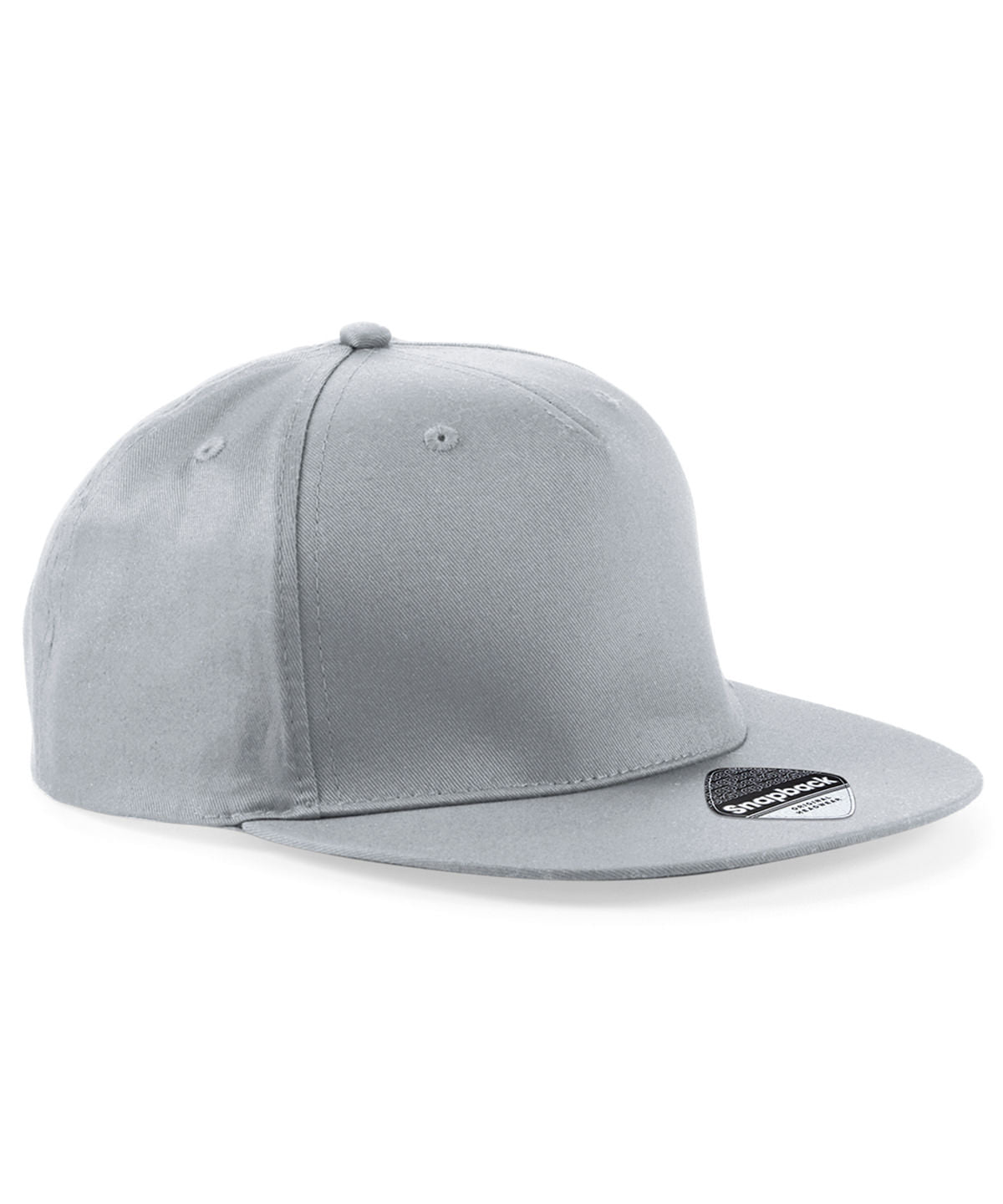 Beechfield – 5-Panel Snapback Rapper Cap – Hellgrau – Fügen Sie Ihr Design/Logo hinzu