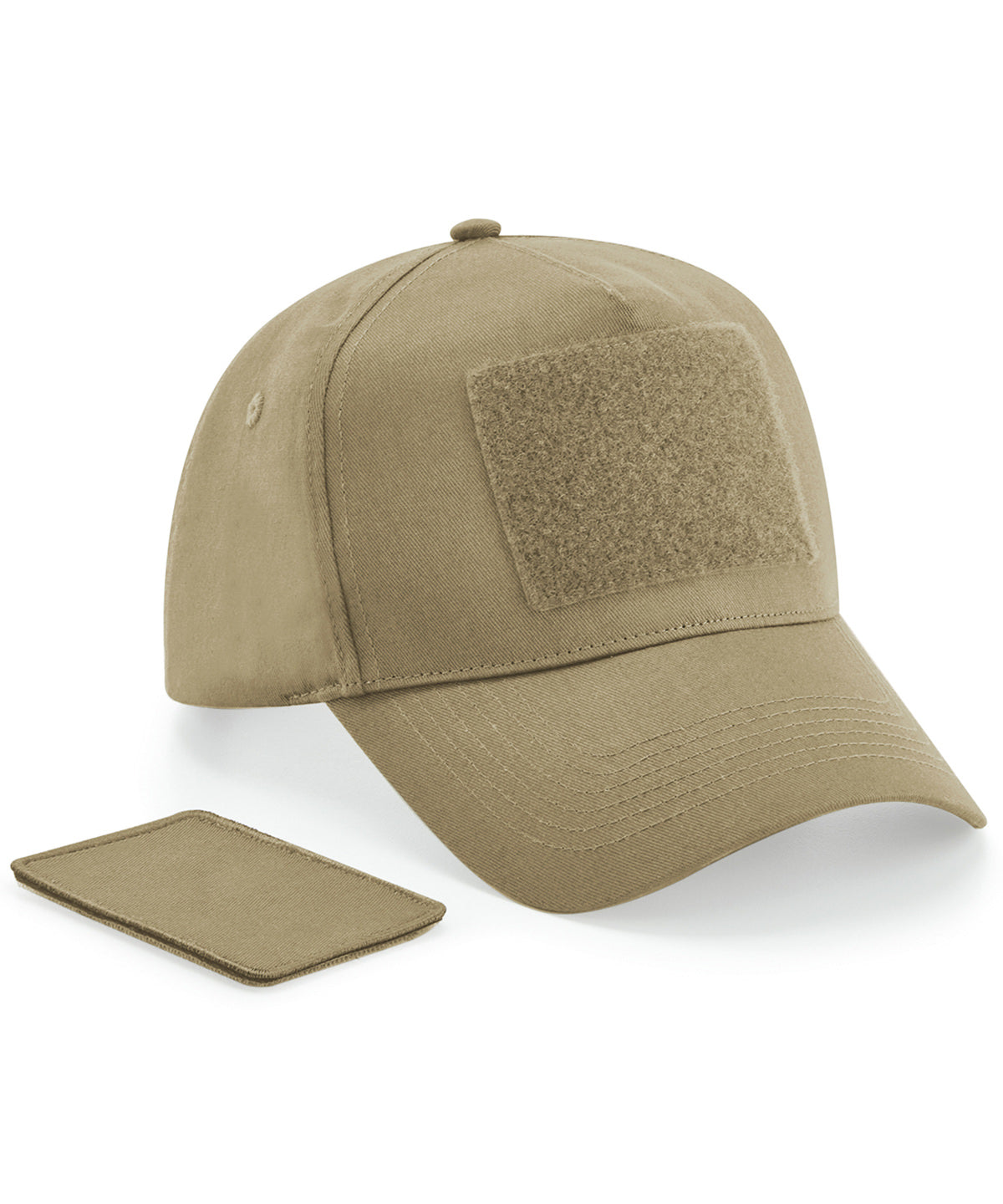 Beechfield - Casquette 5 panneaux avec patch amovible - Sable du désert - Ajoutez votre design/logo