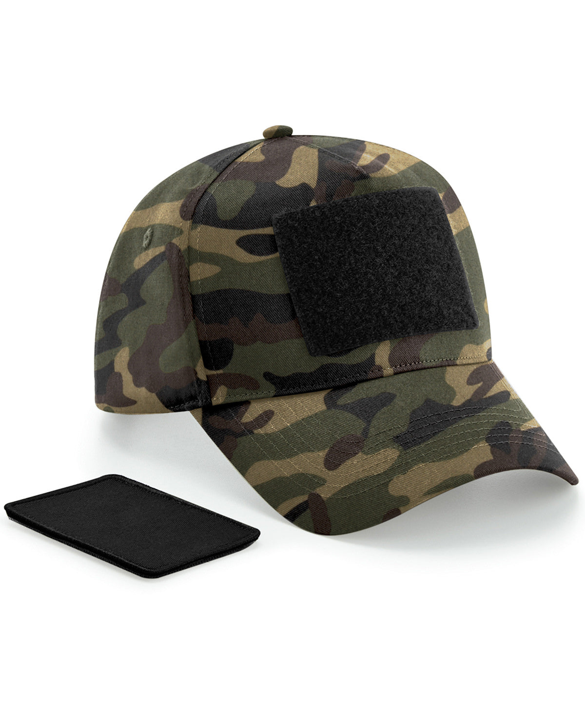 Beechfield - Casquette 5 panneaux avec patch amovible - Camouflage jungle - Ajoutez votre design/logo