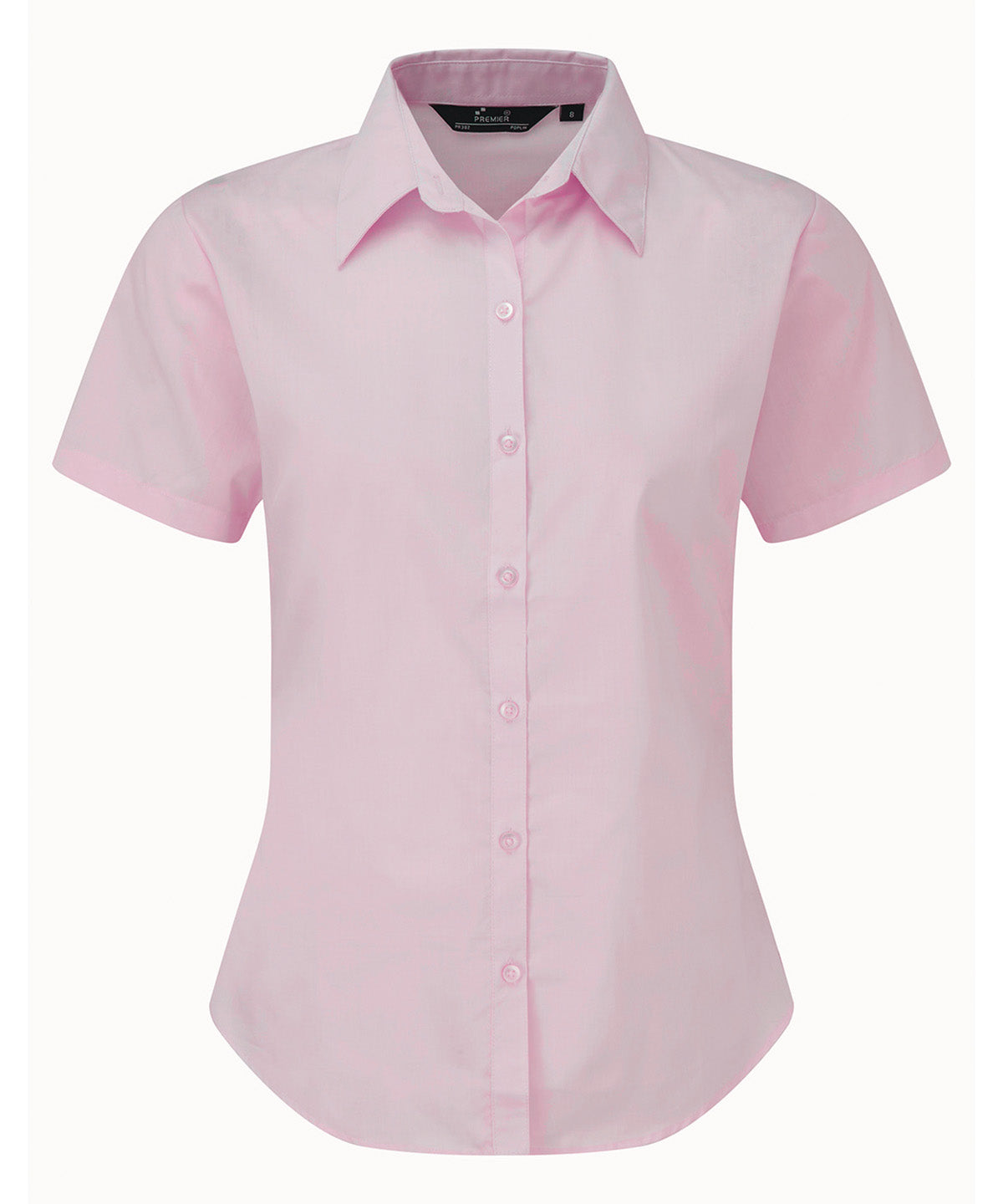 Premier - Chemisier en popeline à manches courtes pour femme - Rose - Ajoutez votre design/logo