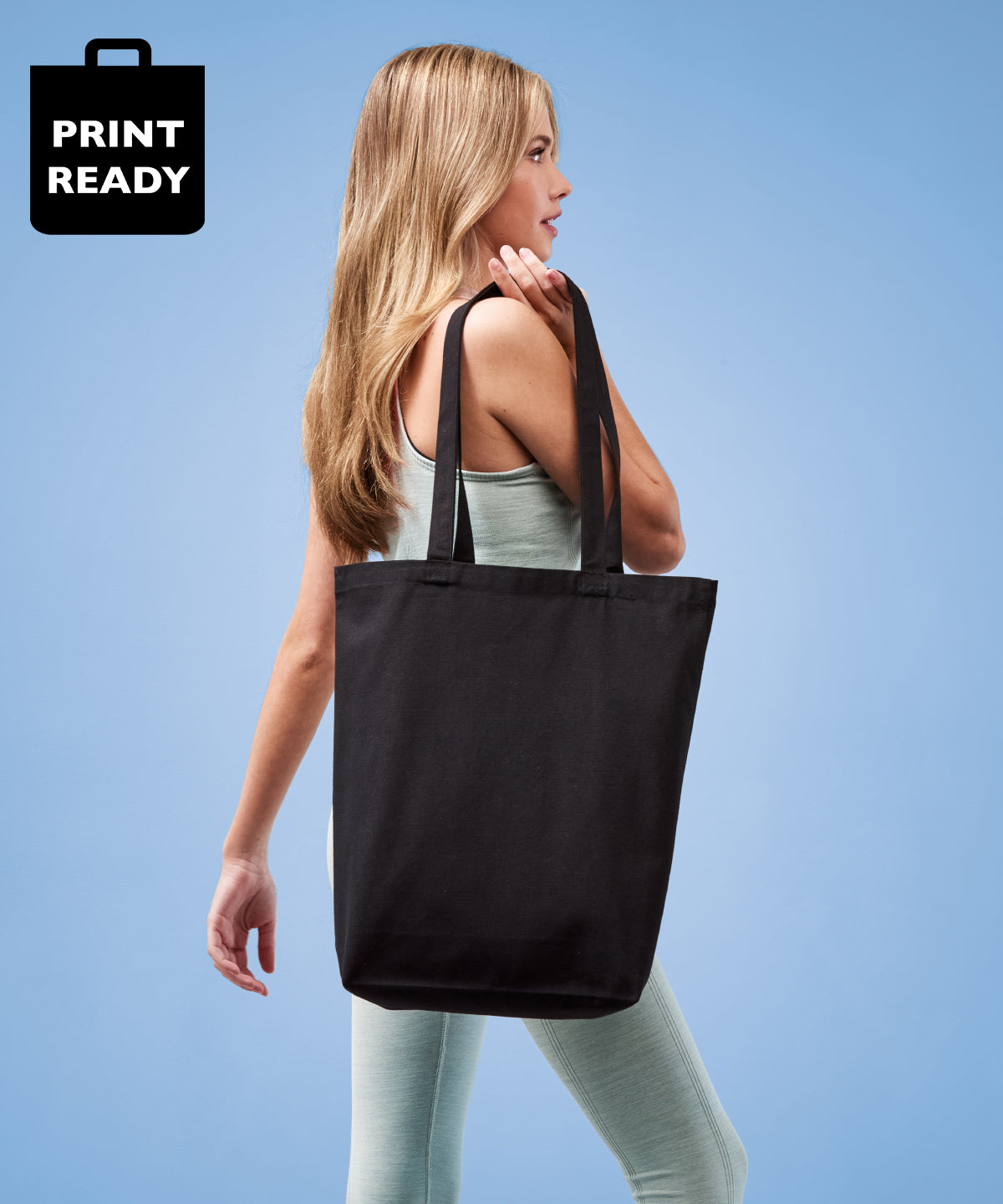 Recycled premium canvas flat base shopper