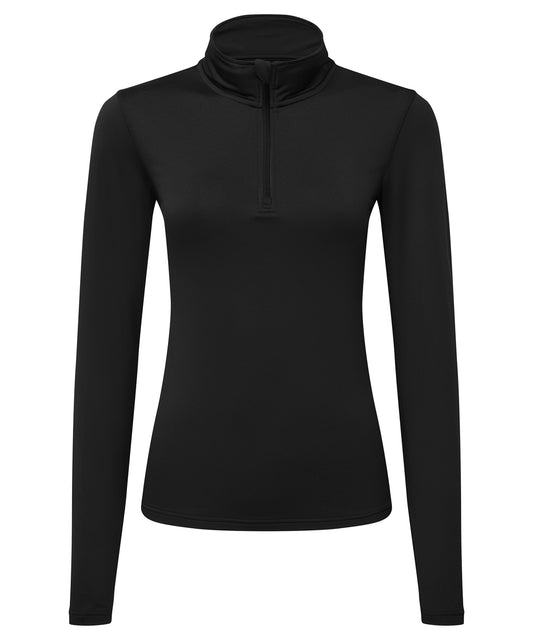 Womens TriDri® recycled long sleeve brushed back ¼ zip top