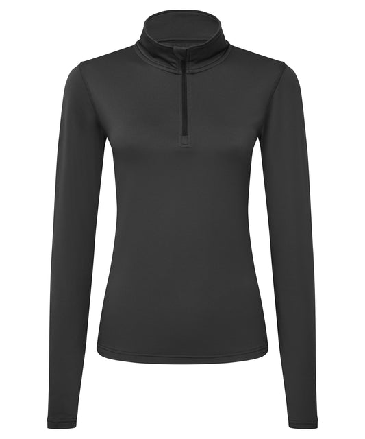 Womens TriDri® recycled long sleeve brushed back ¼ zip top