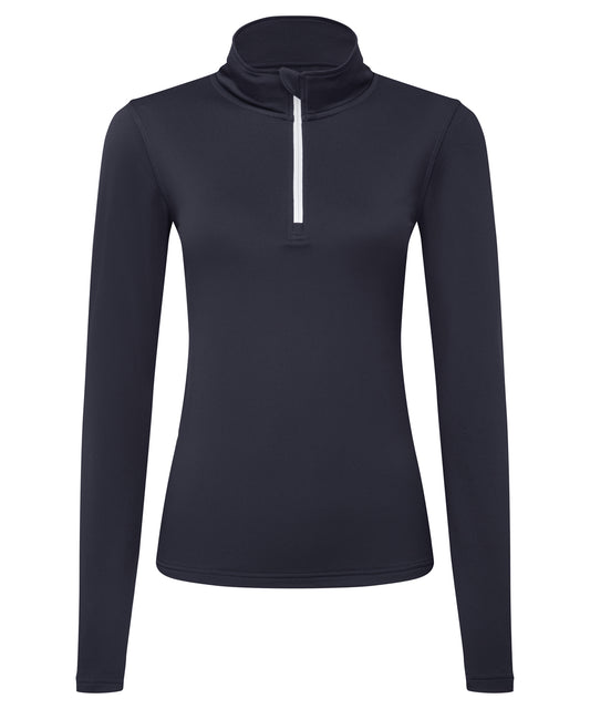 Womens TriDri® recycled long sleeve brushed back ¼ zip top