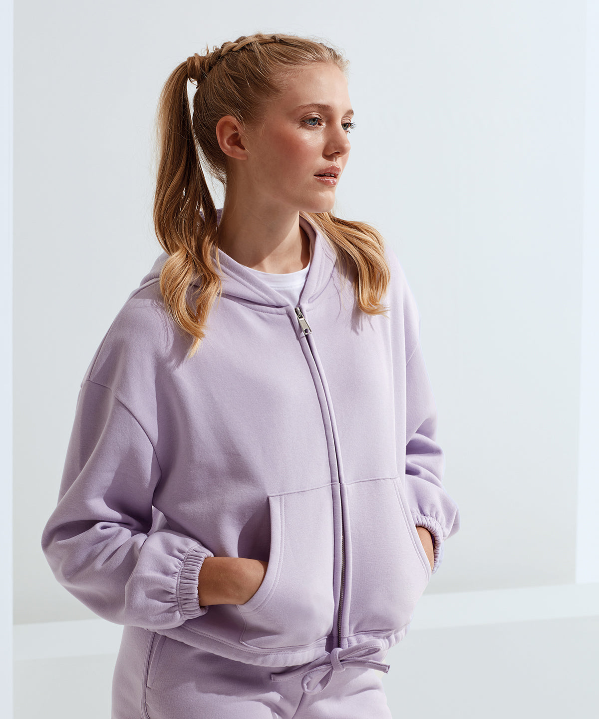 Womens TriDri® recycled drawstring full-zip hoodie