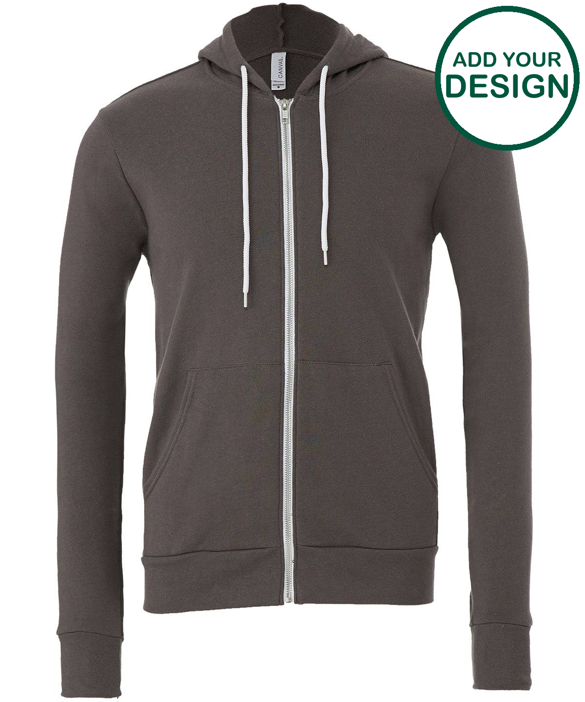 Unisex polycotton fleece full-zip hoodie