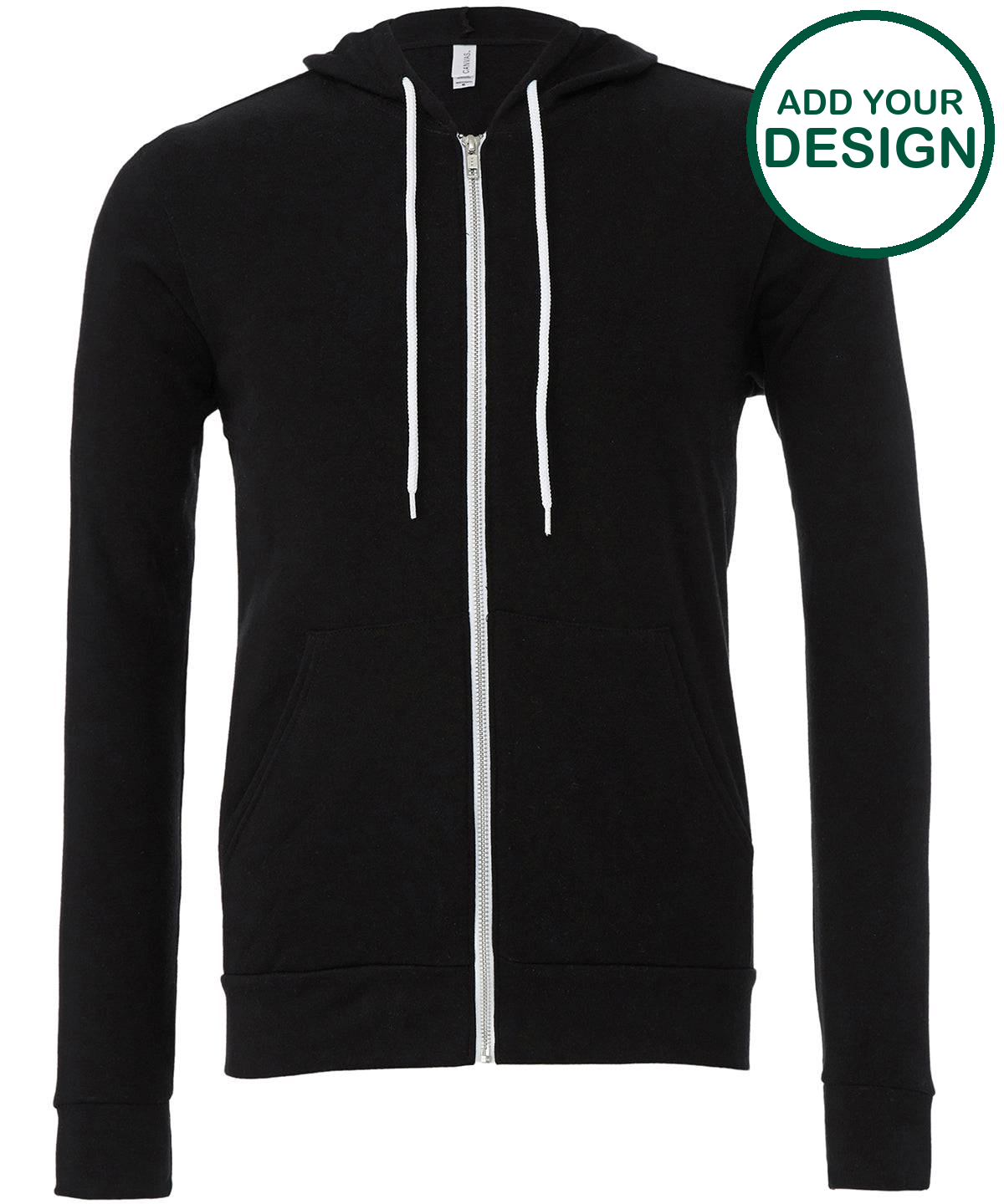 Unisex polycotton fleece full-zip hoodie