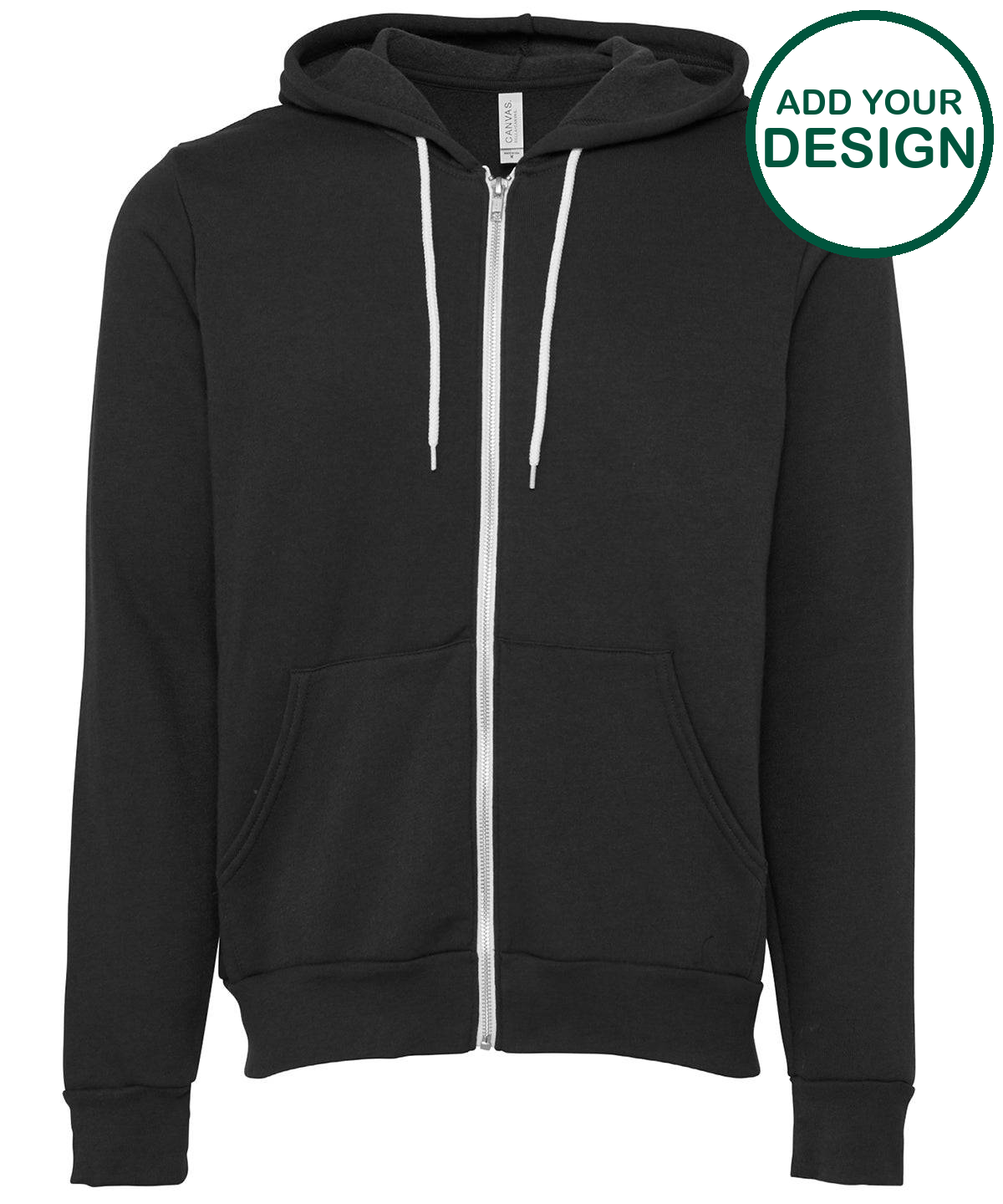 Unisex polycotton fleece full-zip hoodie