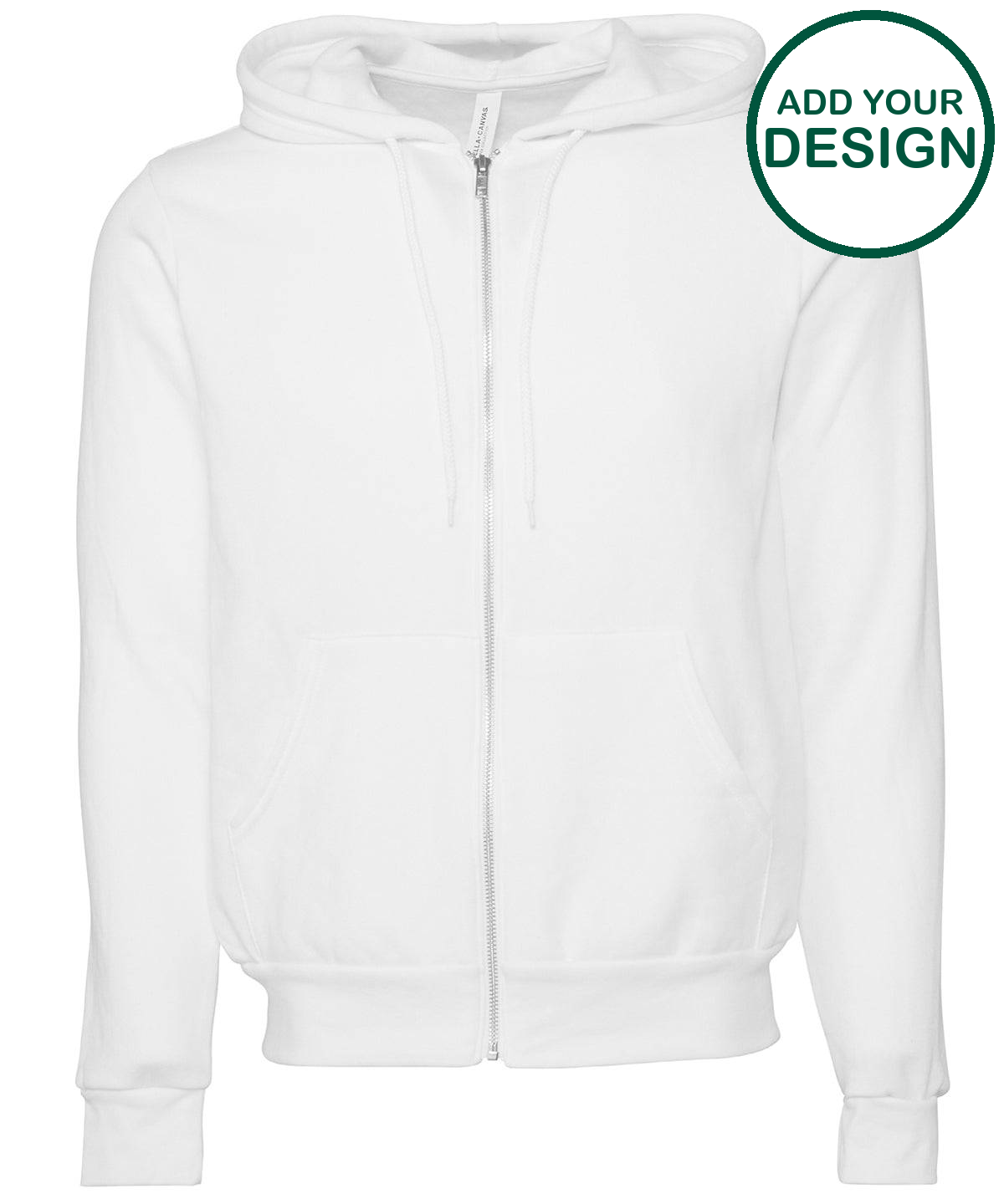 Unisex polycotton fleece full-zip hoodie
