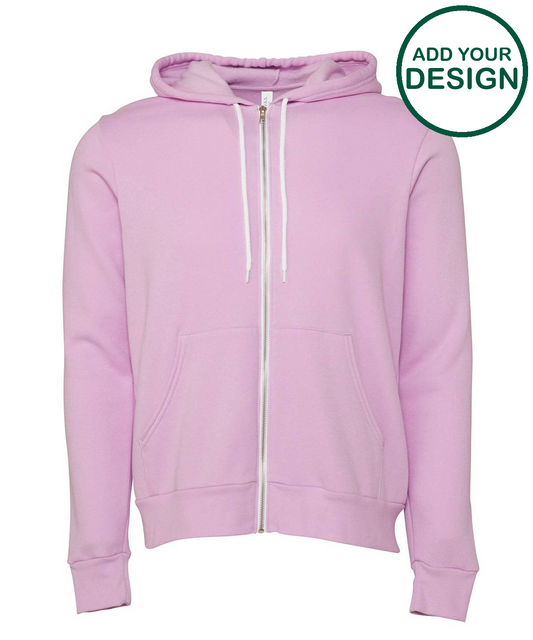 Unisex polycotton fleece full-zip hoodie