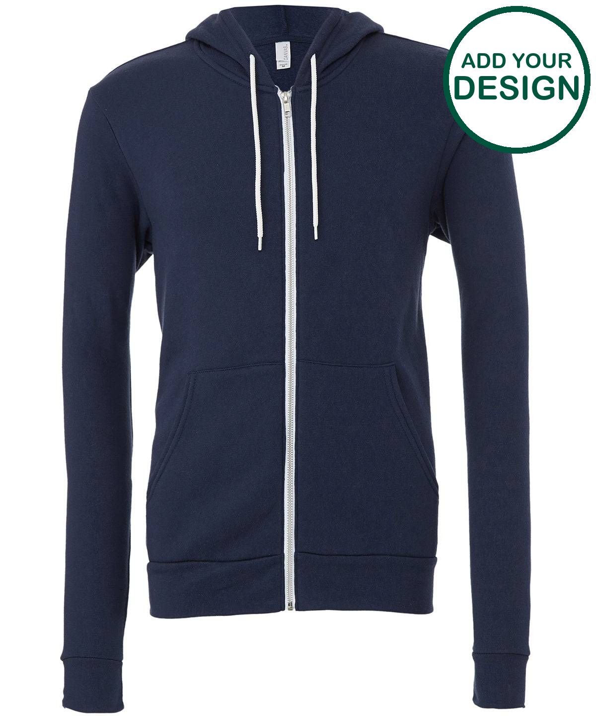 Unisex polycotton fleece full-zip hoodie