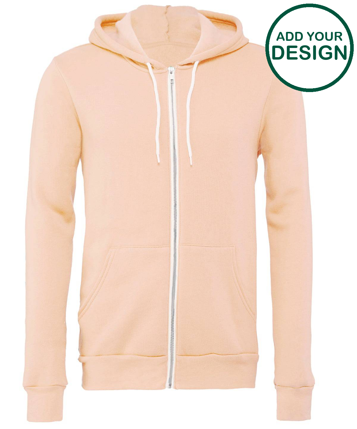Unisex polycotton fleece full-zip hoodie