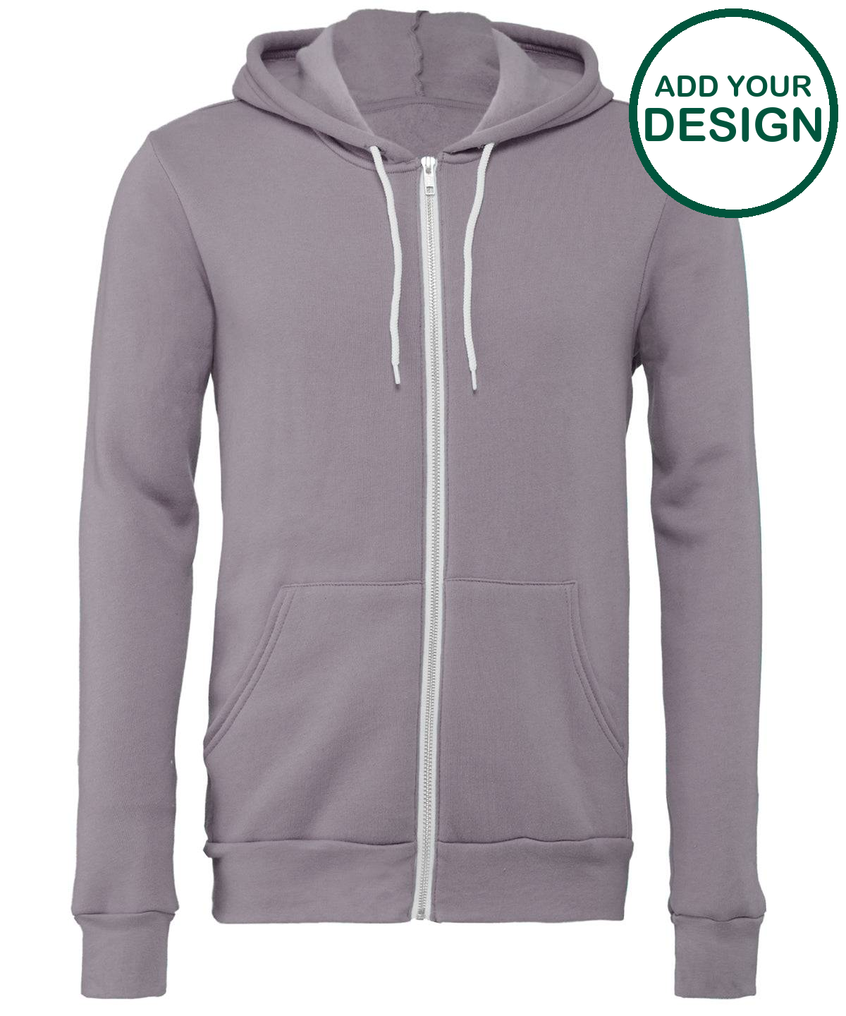 Unisex polycotton fleece full-zip hoodie