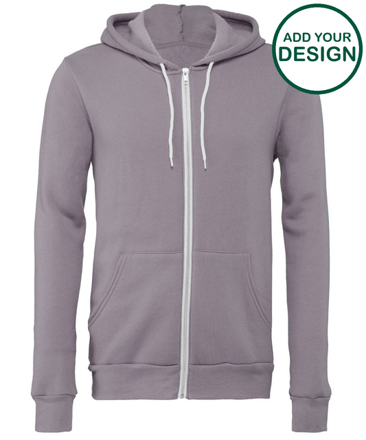 Unisex polycotton fleece full-zip hoodie