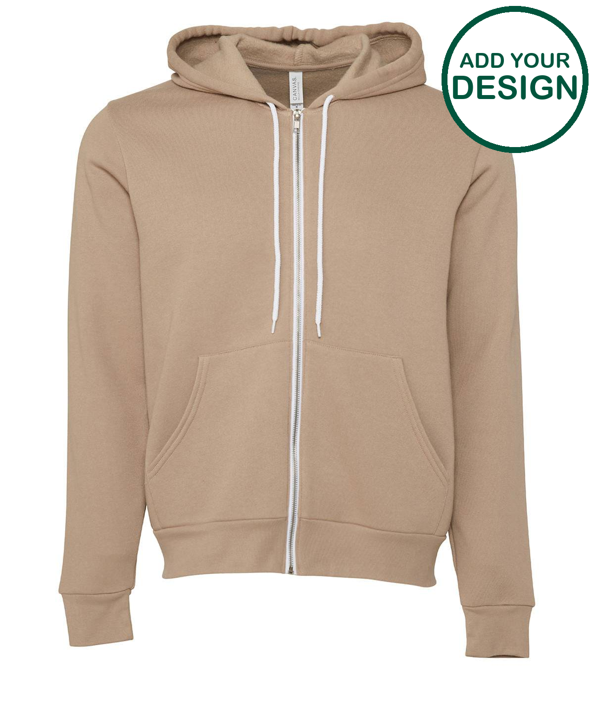 Unisex polycotton fleece full-zip hoodie