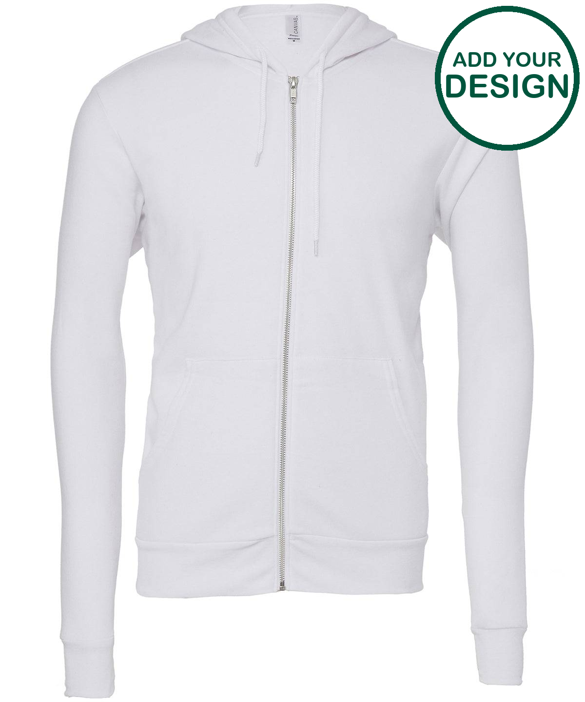 Unisex polycotton fleece full-zip hoodie