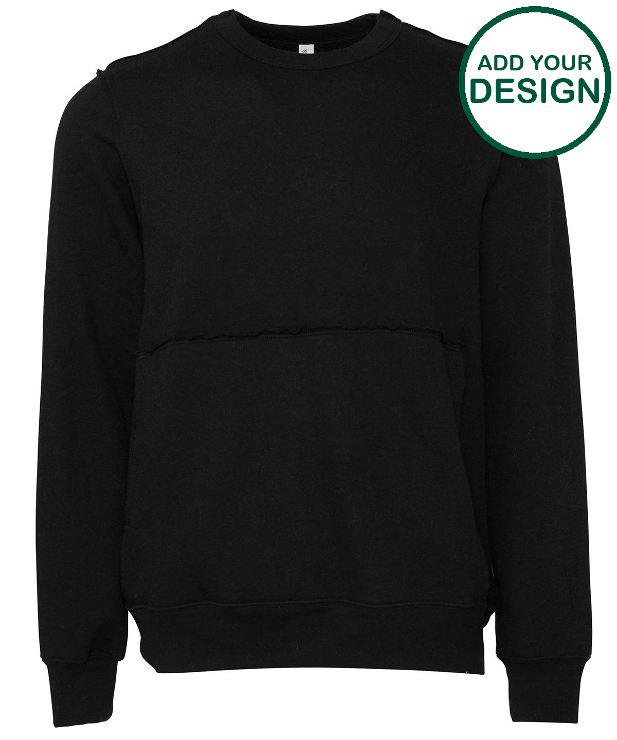 Unisex raw-seam crew pullover