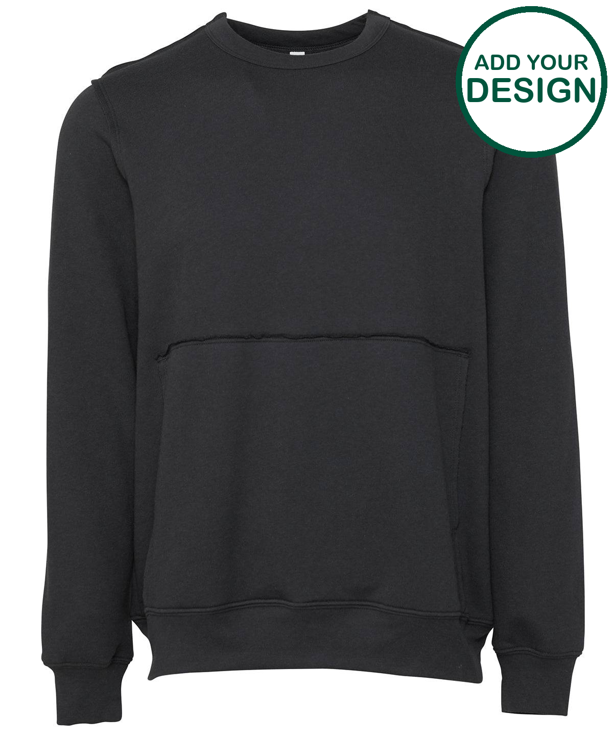 Unisex raw-seam crew pullover