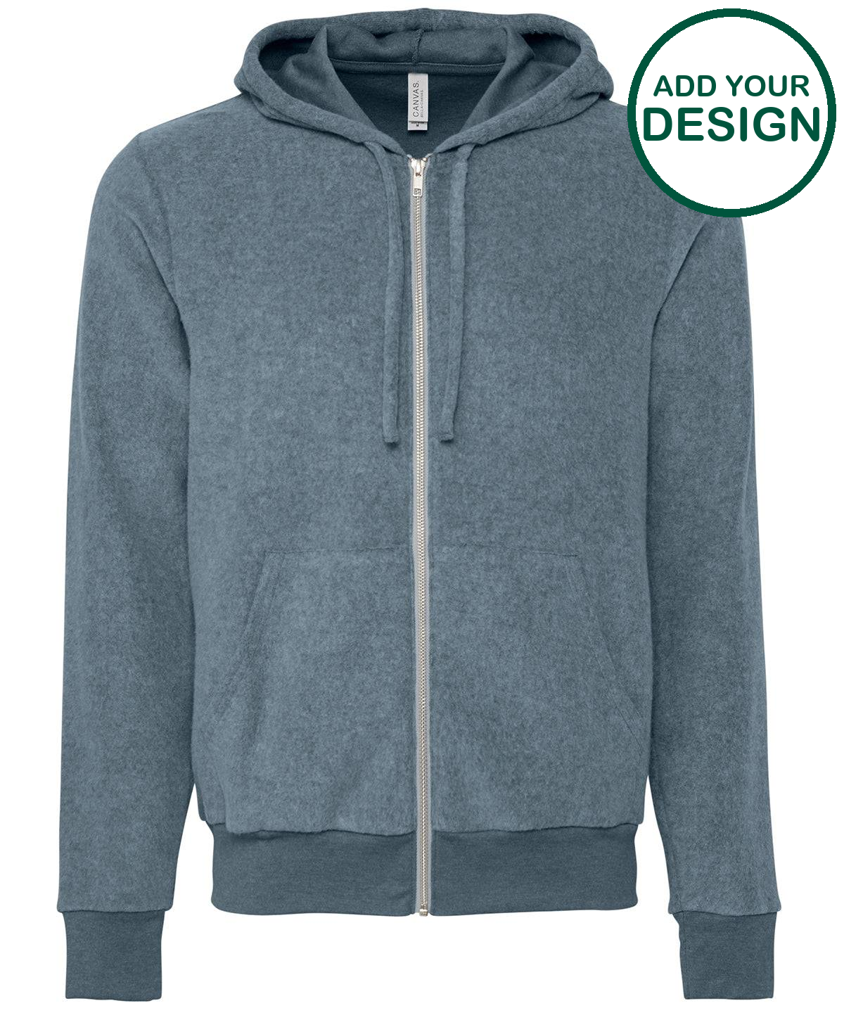 Unisex sueded fleece full-zip hoodie