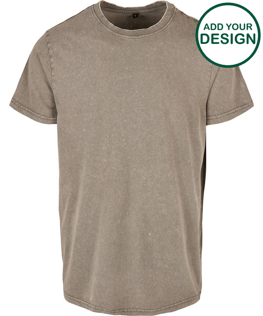 Acid washed round neck tee