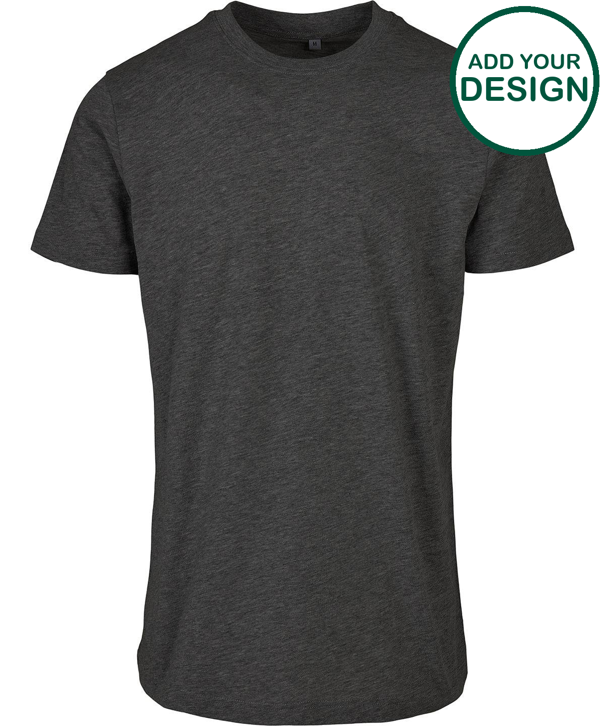 Build Your Brand Basic - Basic round neck tee - Charcoal - Add Your De ...