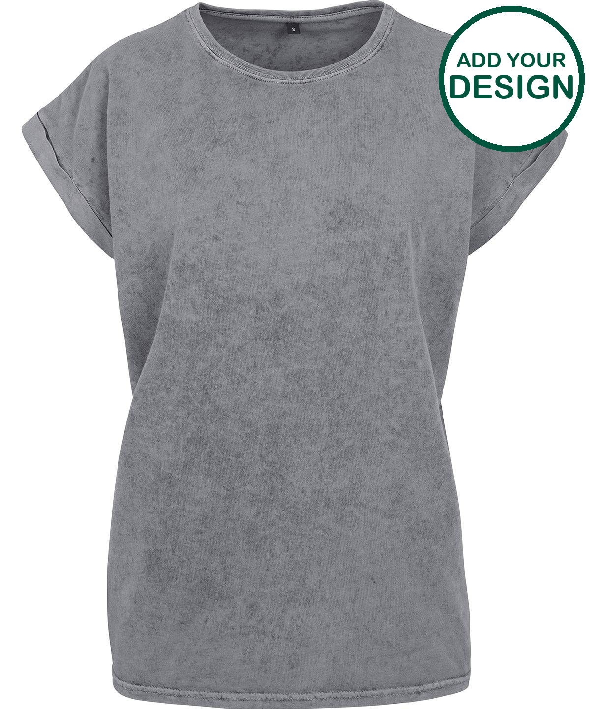 Women's acid washed extended shoulder tee