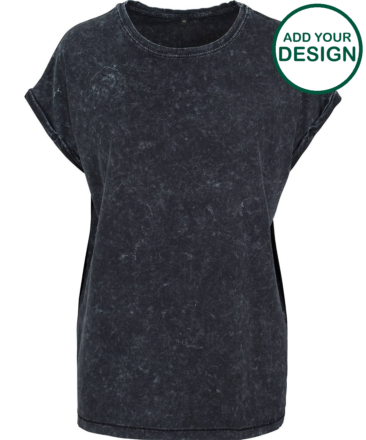 Women's acid washed extended shoulder tee