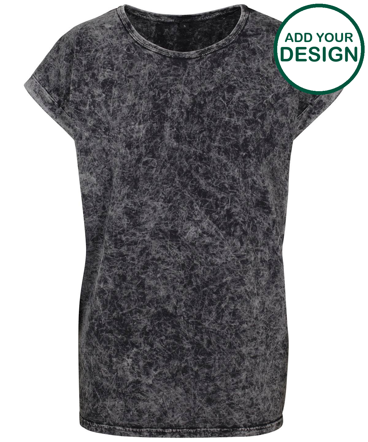 Women's acid washed extended shoulder tee