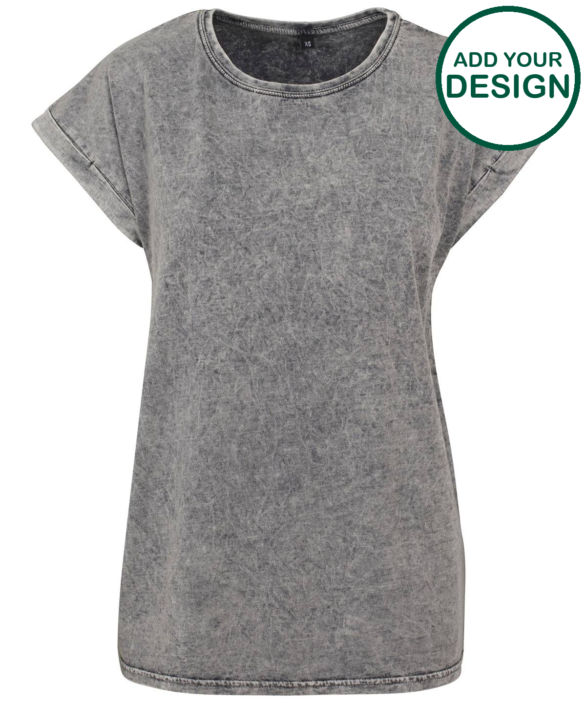 Women's acid washed extended shoulder tee