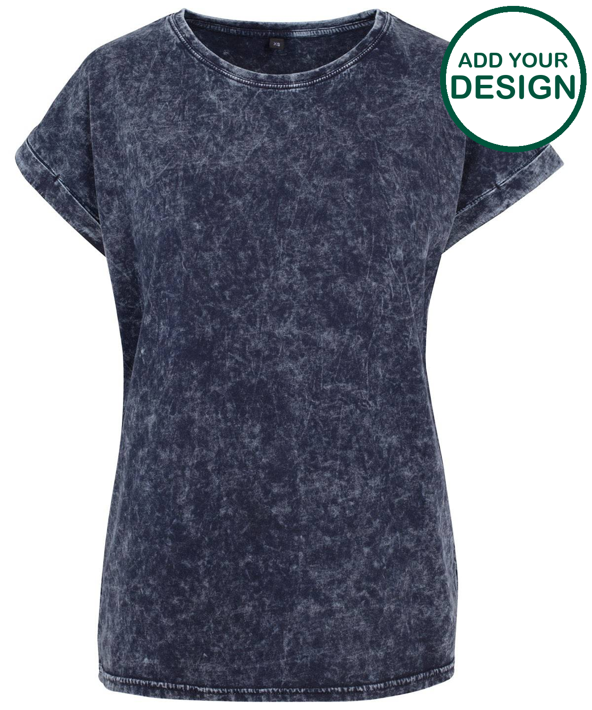 Women's acid washed extended shoulder tee