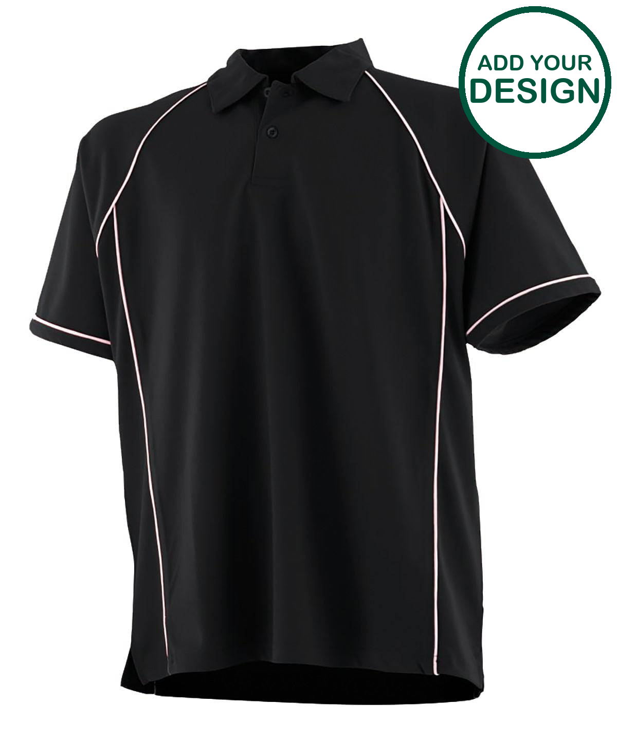 Kids piped performance polo