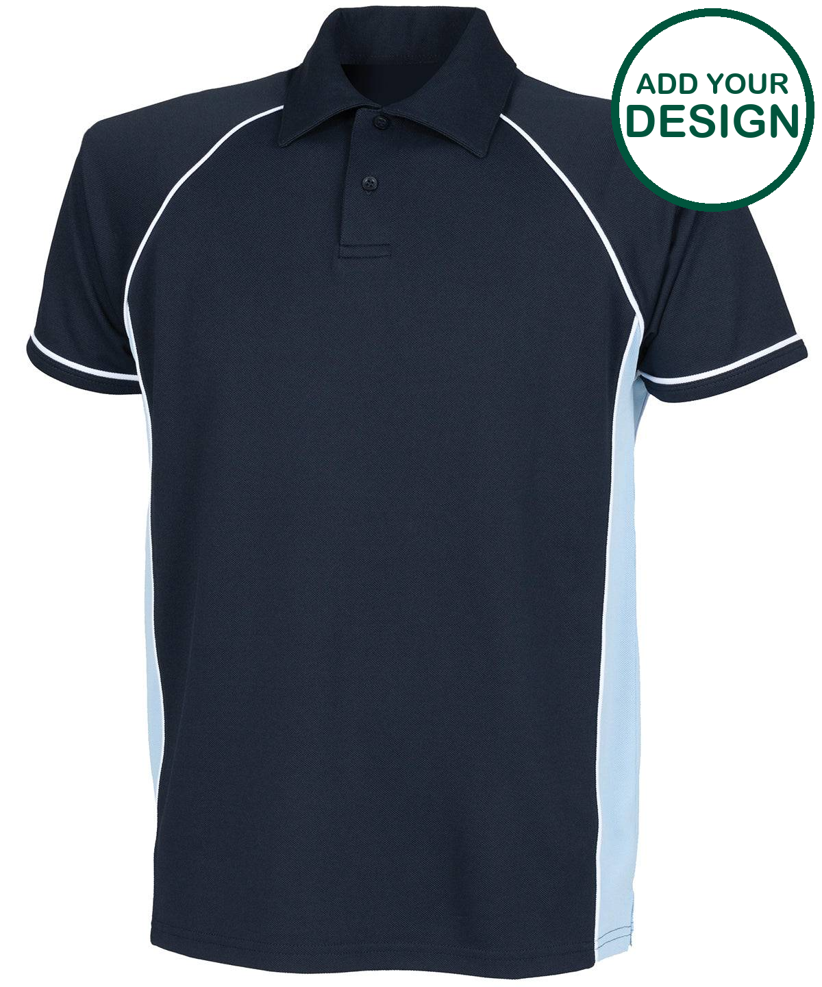 Kids piped performance polo