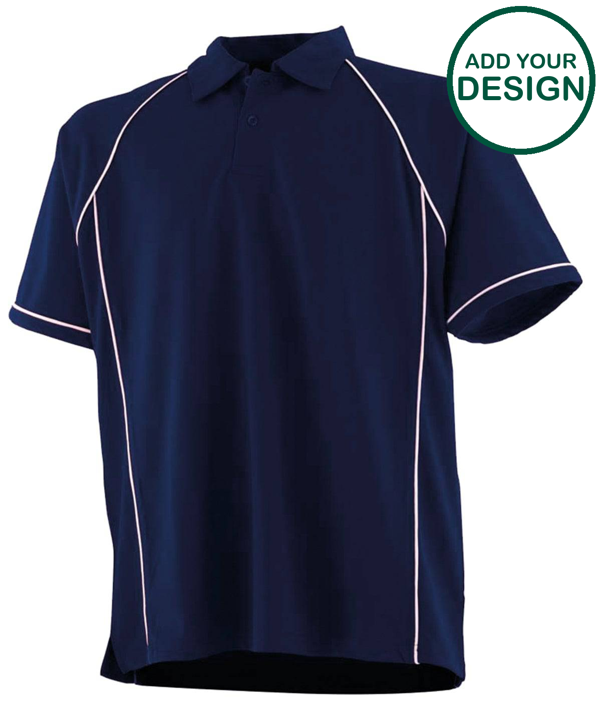 Kids piped performance polo